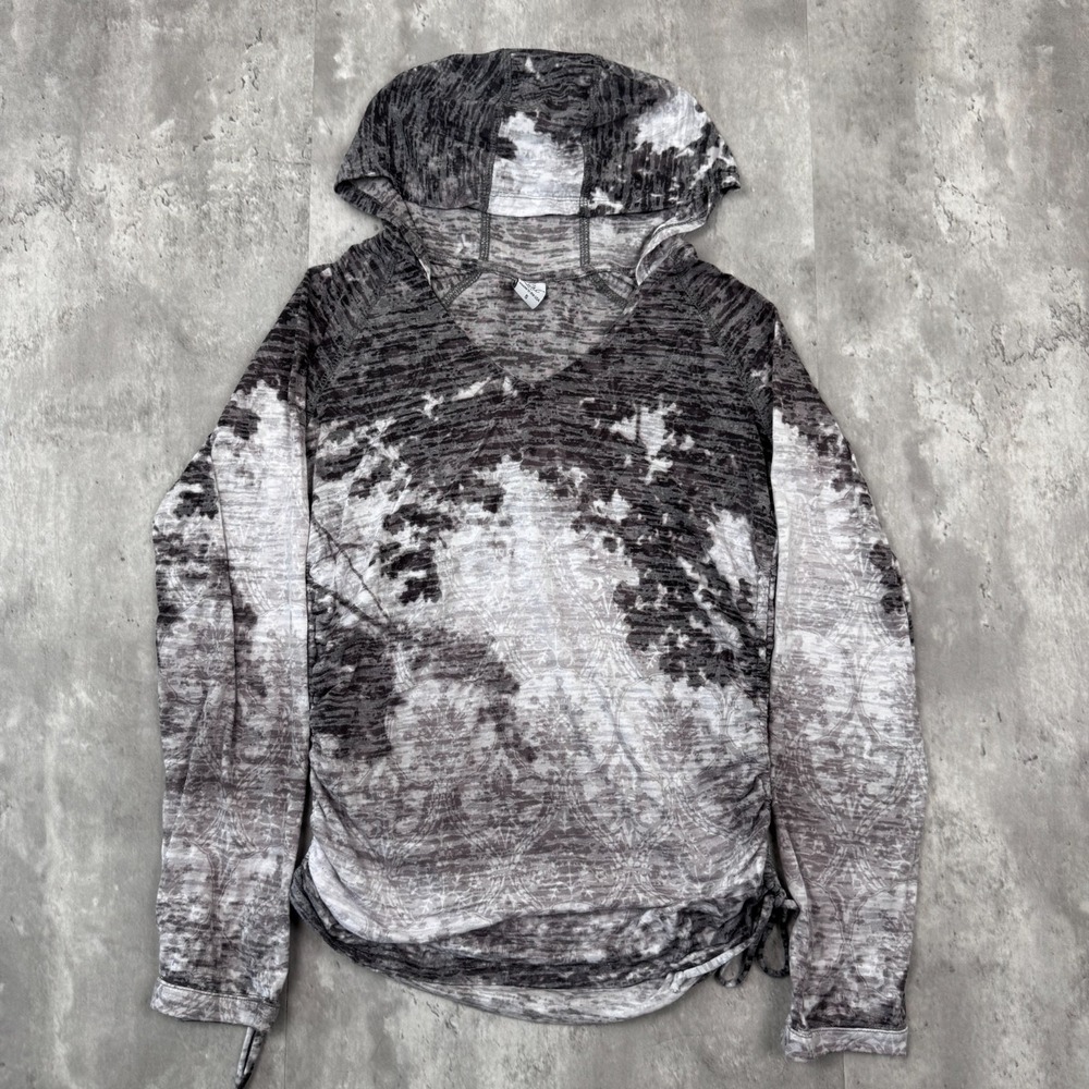 Kuhl Burnout Destini Hoodie Womens Small Gray Sweatshirt‎ Long Sleeve Abstract